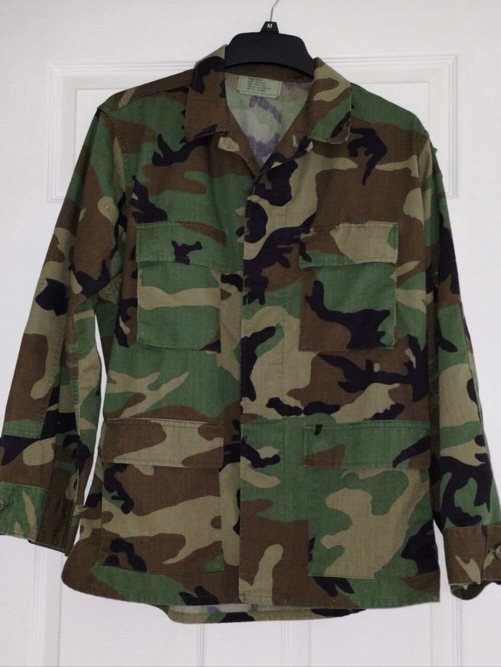 Men's Woodland Camo Military Field Jacket - Green/Brown